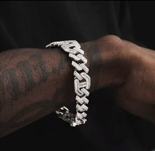 Signature Cuban Link Bracelet – 12 MM Moissanite Diamond Ice | Real 925 Silver | GRA Certified | Passes Diamond Tester
