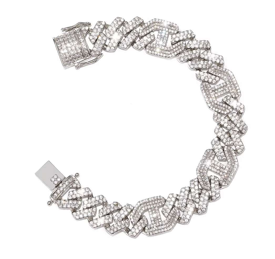 Signature Cuban Link Bracelet – 12 MM Moissanite Diamond Ice | Real 925 Silver | GRA Certified | Passes Diamond Tester