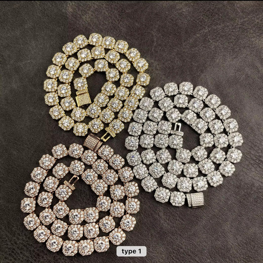 Luxury Moissanite Tennis Chains – 5 Signature Styles in 925 Silver / optional gold or white gold finish